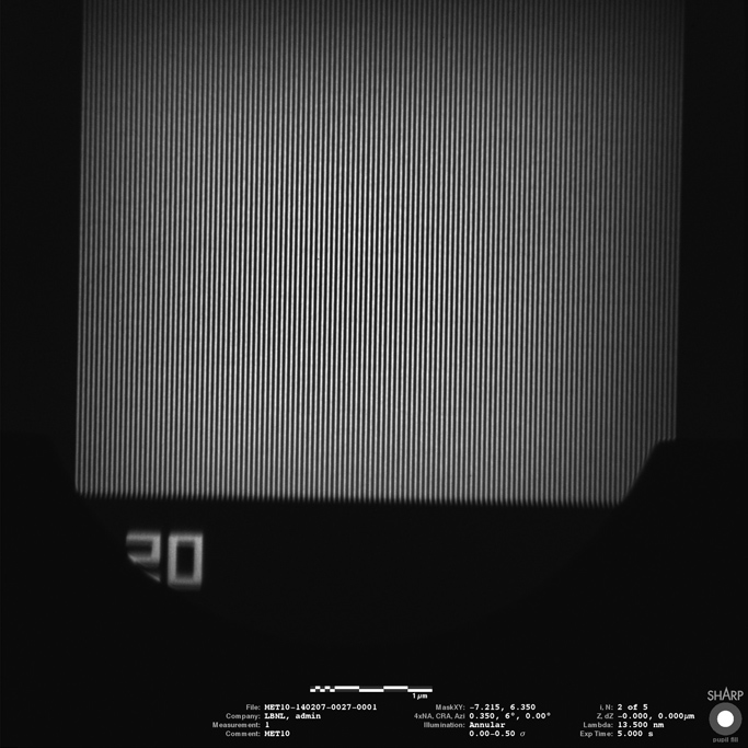 An EUV (actinic) mask image from the SHARP microscope